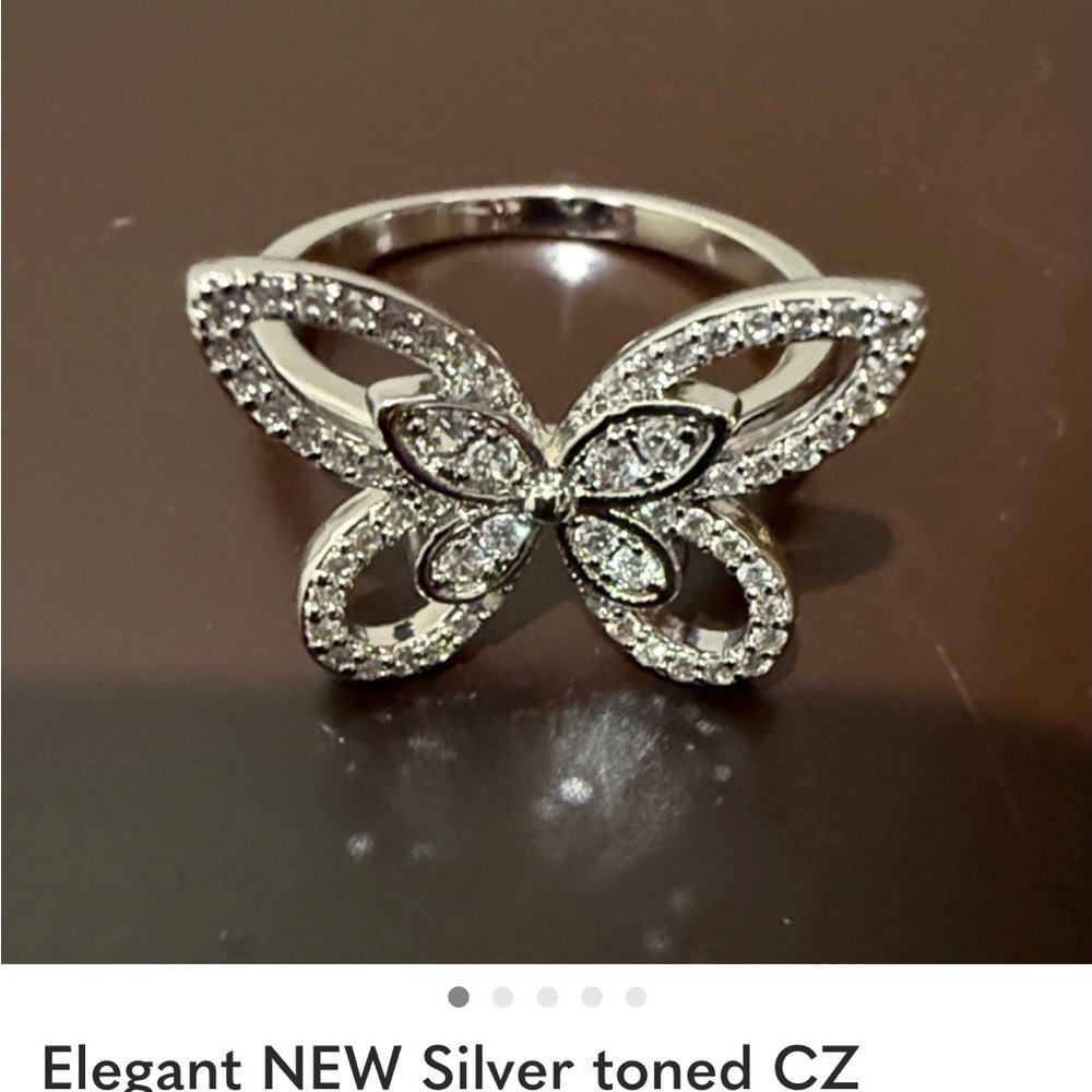 Silver Butterfly CZ Ring#17